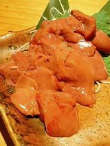じごろ 地鶏の油肝刺し(840円)