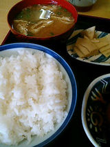 ご飯、味噌汁、一品(300円)