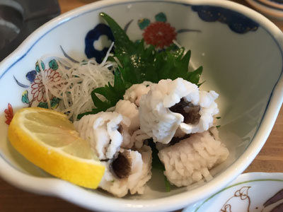明石 すし処 酒処 道場 ハモ湯引き