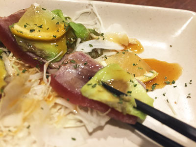 明石 居酒屋 魚鉄 マグロアボガド