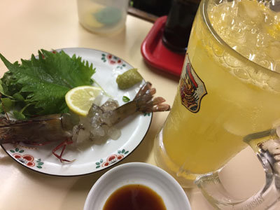 明石 立呑み 呑べえ チューハイ 生搾りオレンジ
