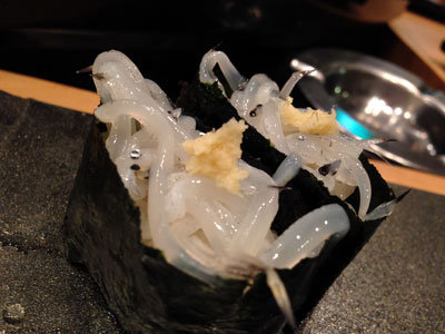 大阪 寿司 市場ずし 白魚にぎり