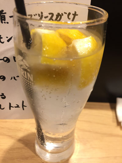 姫路 立吞み 卯の助 凍りレモンチューハイ