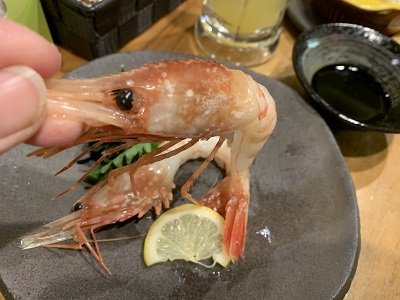 姫路 立呑み かめきち ボタン海老 お造り