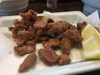 明石 居酒屋 神鷹 ズリ皮から揚げ