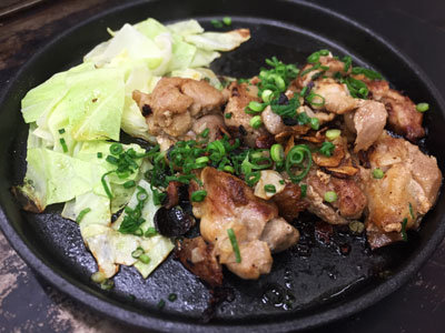姫路 網干 牡蠣鉄板 matsumoto 鶏もも肉ニンニク醤油