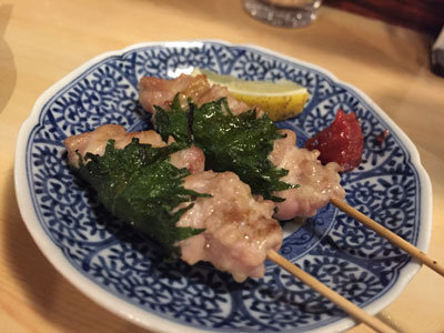 姫路 焼き鳥 西井の焼鳥一番 しそ巻き