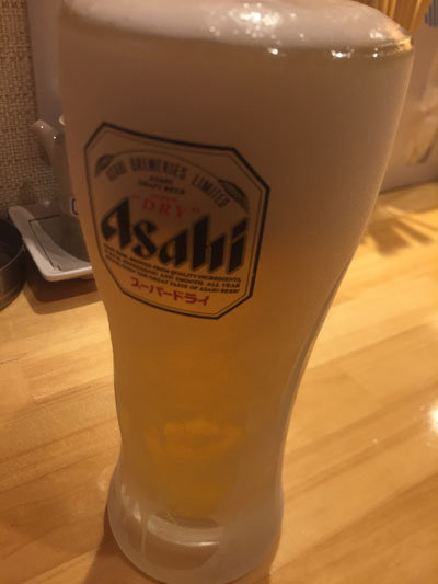 姫路 立呑み ぐりっ人 みっちゃん 生ビール