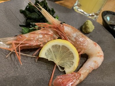 姫路 立呑み かめきち ボタン海老