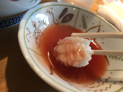 明石 すし処 酒処 道場 ハモ湯引き 梅肉