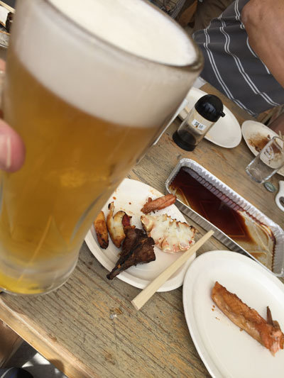 姫路 とれとれ市場 BBQ 生ビール