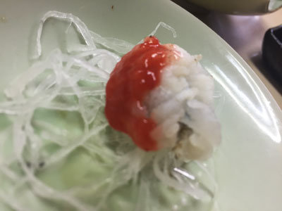 明石 立呑み 呑べえ 炙りハモ 梅肉