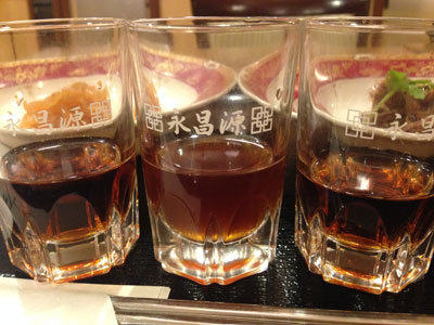 明石 中華 天府真味 紹興酒呑み比べ