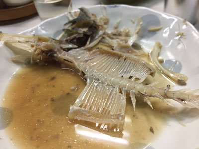 姫路 お食事処 木の実 かわはぎの骨