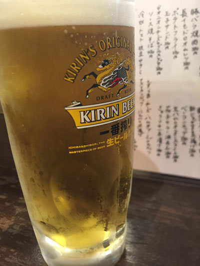 明石 立ち呑み処 つなぎ家 生ビール