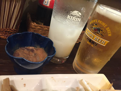 明石 立ち吞み処 つなぎ家 生ビール