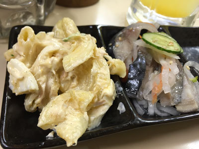 明石 立吞み 吞べえ おばんざい二種盛り