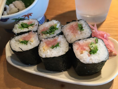 明石 すし処 酒処 道場 トロ鉄火巻き