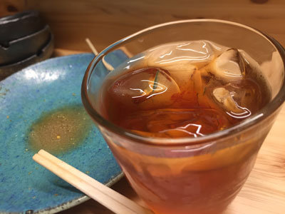 姫路 立吞み わかめ 麦焼酎 ウーロン割り