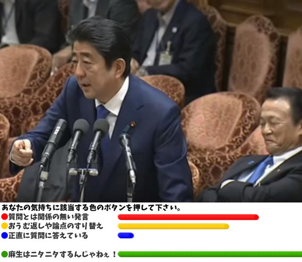 国会中継 アベ ボタン付