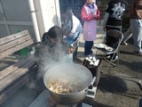 年末恒例の餅つき シシ鍋