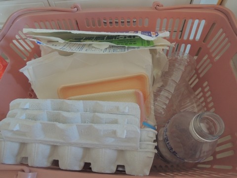 カゴの中はスーパーに持っていくもの