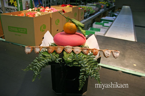 花市場の御鏡餅