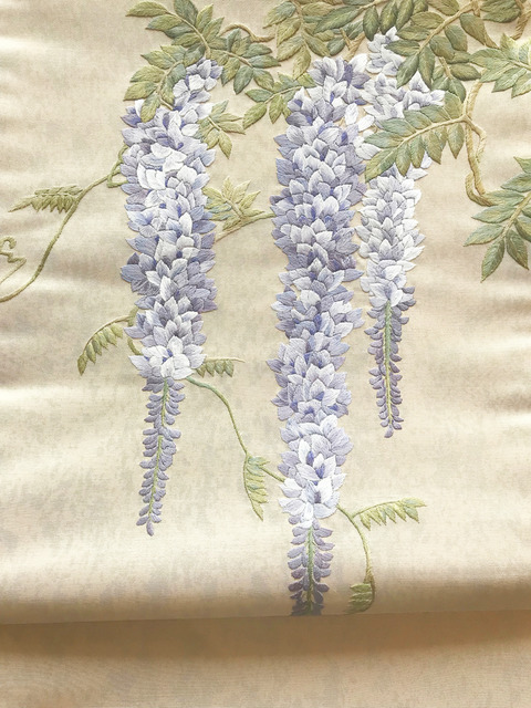 ハナ様ご希望品！　　藤の花刺繍 袋帯 1917203b-s.jpg
