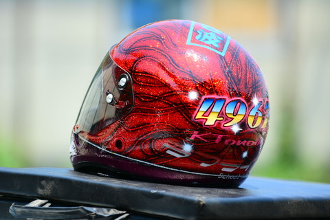 新品　カスタムペイント　フルフェイスヘルメット　旧車　フレーク塗装　ラメ　バイク 昼も夜もギラギラ✨️💫🏍 #フレーク塗装#レインボーフレーク