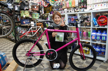 ピストバイク フレーム ピンク 自転車 T-STREET 700C-1SP ネオンピンク フレームサイズ：510mm