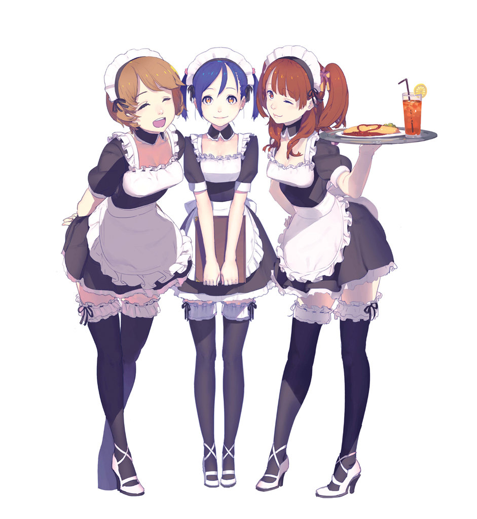 Safebooru Apron Artist Request Asami Moe Character Request Closed Eyes Drink Eyes Closed Food 