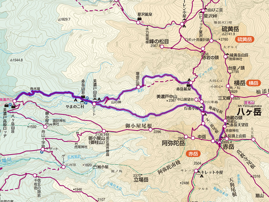 文三郎〜赤岳〜地蔵