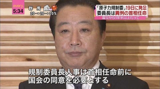 原子力規制人事 野田任命