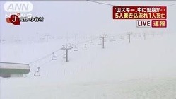 長野・小谷村で山スキー中に雪崩 男性1人死亡
