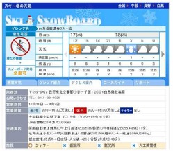 ウェザーニューズ、インターネットサイトと携帯サイトで「スキー&スノボCh.」をスタート