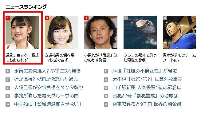 ライブドアのランキング1位に・・・