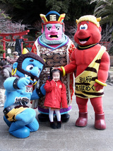 別府地獄めぐりで閻魔大王と鬼たちが記念撮影させてくれました!