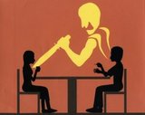 タバコは大事な人を傷つけます。(禁煙学会啓発ポスター)
