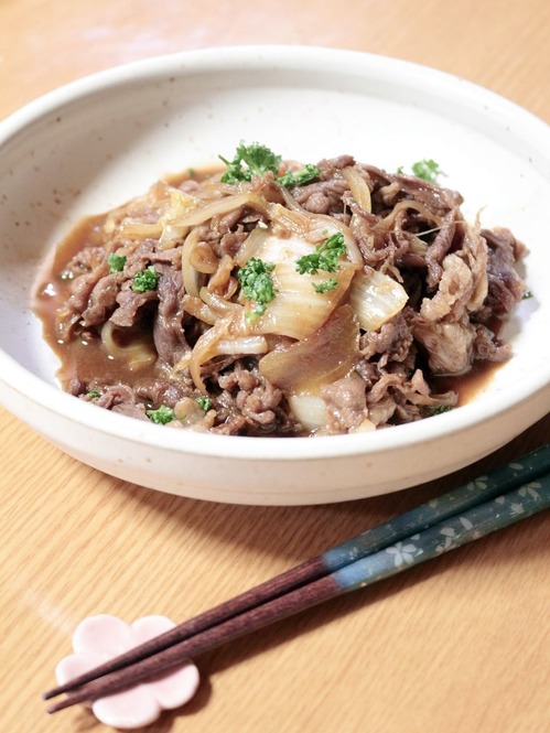 牛肉と白菜の炒め物・縦斜俯瞰_1600