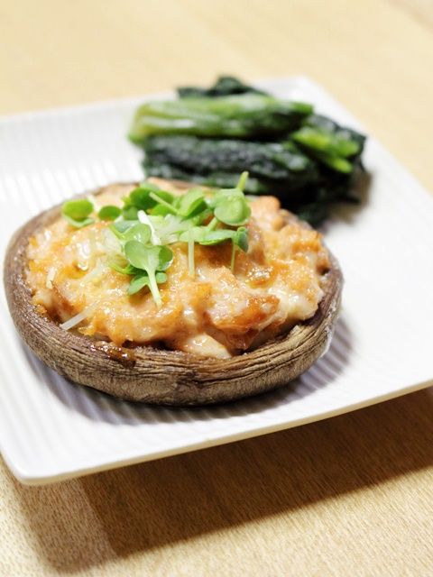 焼鮭のせ椎茸