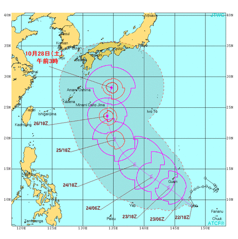 JTWC台風22号予想進路