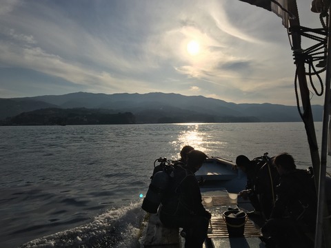 淡島ボートダイブ最終便の帰り