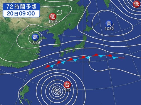 10月20日の予想天気図