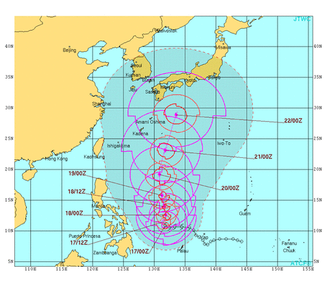 USネイビー台風21号予想進路