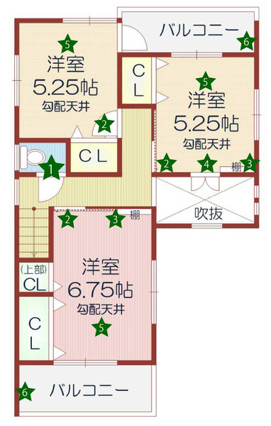 牧野下島町2階間取図