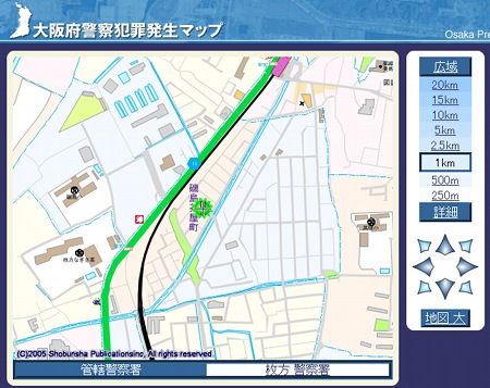 大阪府警察犯罪発生マップ