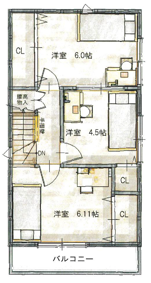 宮之阪3階間取図