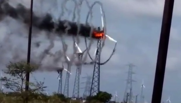風力発電の火事