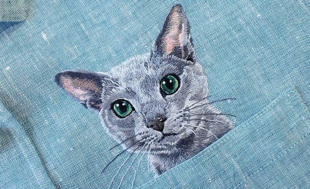 ネコの刺繍
