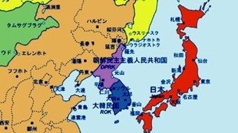 日本の隣国の地図